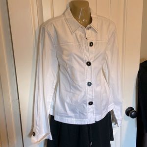 C&B white jacket with black stitch. Sz  L